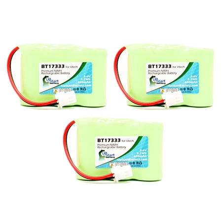 3x Pack - BT-17333 Battery for VTech CS5111, CS5121, CS5121-2, CS5111-2, CS5121-3, CS5211 Cordless Phones (600mAh, 3.6V, NI-MH)