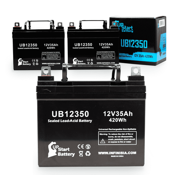 3x Pack - Compatible Atlas Tool And Mfg. Co. ER7130 Battery - Replacement UB12350 Universal Sealed Lead Acid Battery (12V, 35Ah, 35000mAh, L1 Terminal, AGM, SLA)