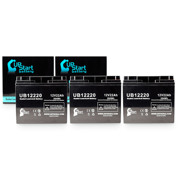 3x Pack - Compatible FIRE LITE FCPS-24FS8 Battery - Replacement UB12220 Universal Sealed Lead Acid Battery (12V, 22Ah, 22000mAh, T4 Terminal, AGM, SLA)
