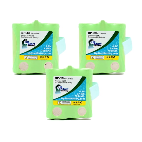 3x Pack - UpStart Battery Uniden BP38 Battery - Replacement for Uniden Cordless Phone Battery (700mAh, 4.8V, NI-MH)