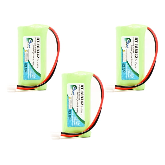 3x Pack - UpStart Battery VTech LS6325-4 Battery - Replacement for VTech Cordless Phone Battery (700mAh, 2.4V, NI-MH)