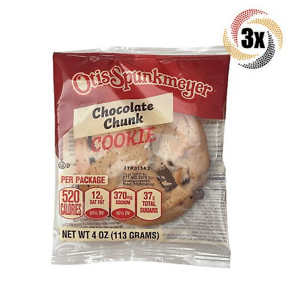 3x Packs Otis Spunkmeyer Chocolate Chunk Cookies 4oz Fast Free Shipping!