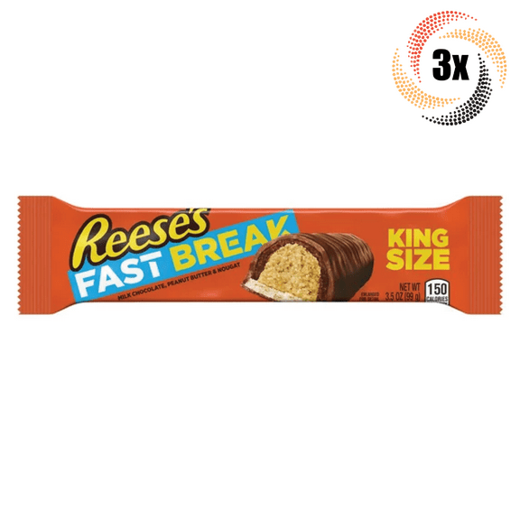 3x Packs Reese's Fast Break Peanut Chocolate King Candy 3.5oz | Fast Shipping!