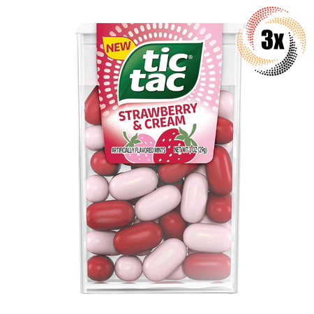 3x Packs Tic Tac New Strawberry & Cream Flavored Mints | 1oz | Fast Shipping