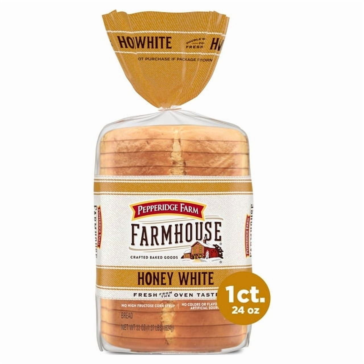 Pepperidge Farm Farmhouse Honey White Bread 22 oz Loaf (Pack of 3)