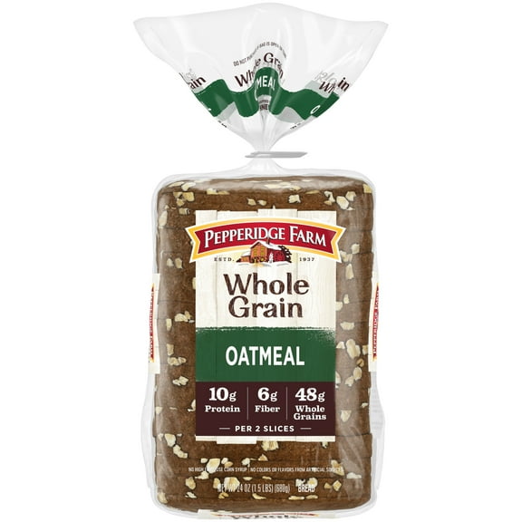 3x-Pepperidge Farm Whole Grain Oatmeal Bread, 24 oz Loaf