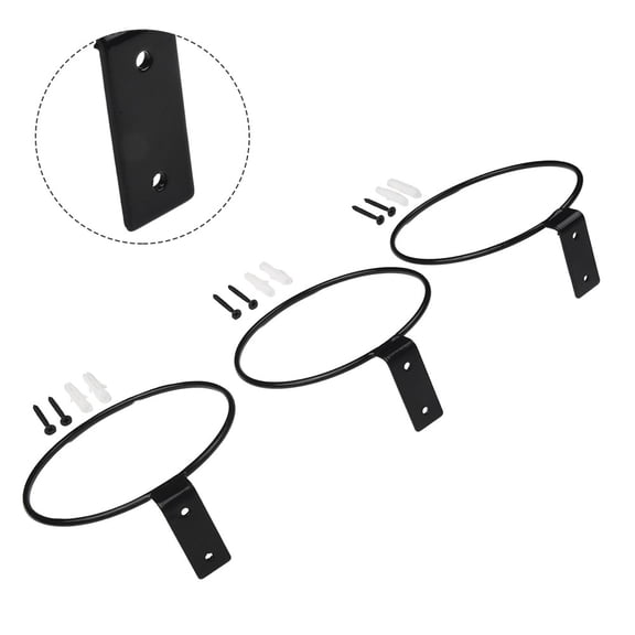 3x Plant Flower Pot Wall Mounted Ring Holder Garden Hanging Basket Bracket M Smile Home