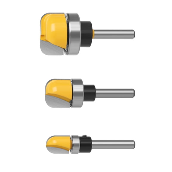 3x Precision Round-Bottom Router Bits 1/4'' Shank for Lock Holes & Decorative Grooves APPLAYERR Spare Part