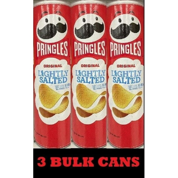 3x Pringles ORIGINAL LIGHTLY SALTED Flavored Potato Chips Crisps 5.2 oz - 3 CANS
