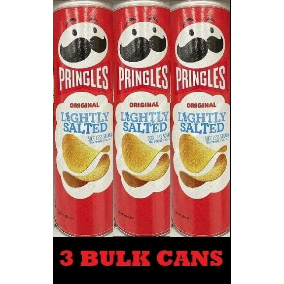 3x Pringles ORIGINAL LIGHTLY SALTED Flavored Potato Chips Crisps 5.2 oz - 3 CANS