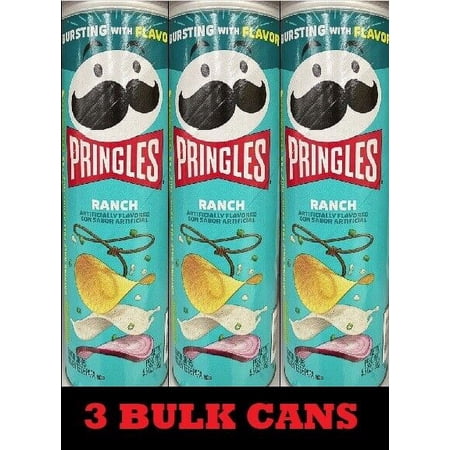 3x Pringles RANCH Flavored Potato Chips Crisps 5.5 oz - FREE SHIP - 3 CANS BULK