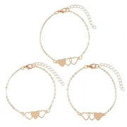 3x Promise Matching Relationship Bracelets Sister Heart Bracelet Twins Jewelry