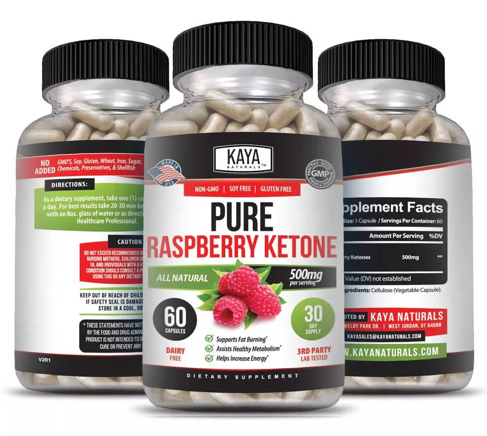 3x Pure Raspberry Ketone Energy Weight Loss Appetite Control Metabolism
