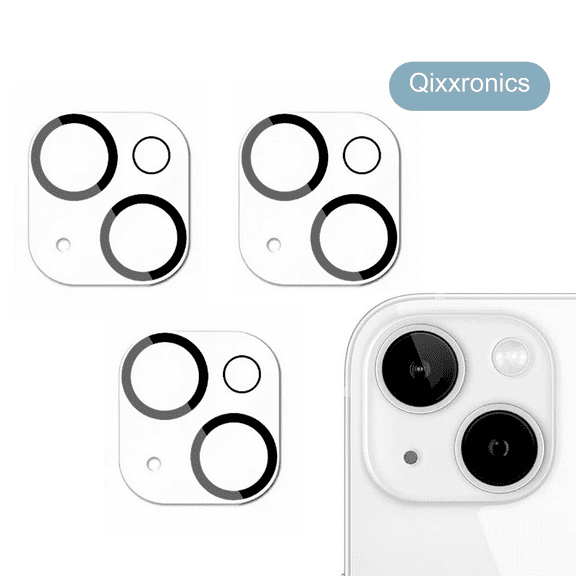 3x Qixxronics Camera Lens Protector Compatible with iPhone 14 Plus Camera Lens Tempered Glass Protector [Night Circle]