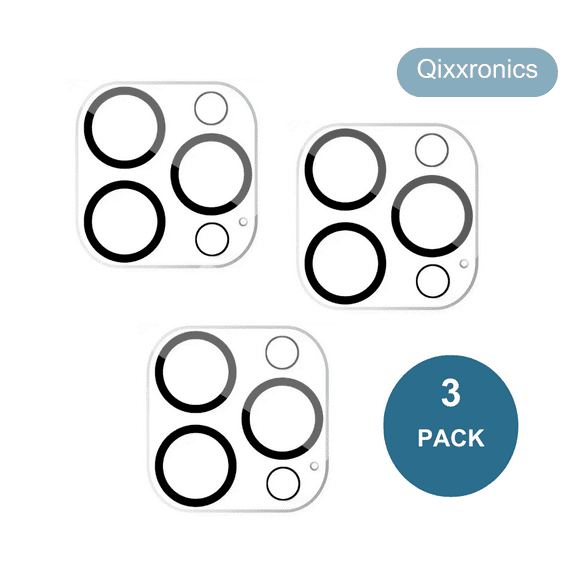 3x Qixxronics for iPhone 14 Pro Camera Lens Protector Clear Tempered Glass Lens Cover Flim
