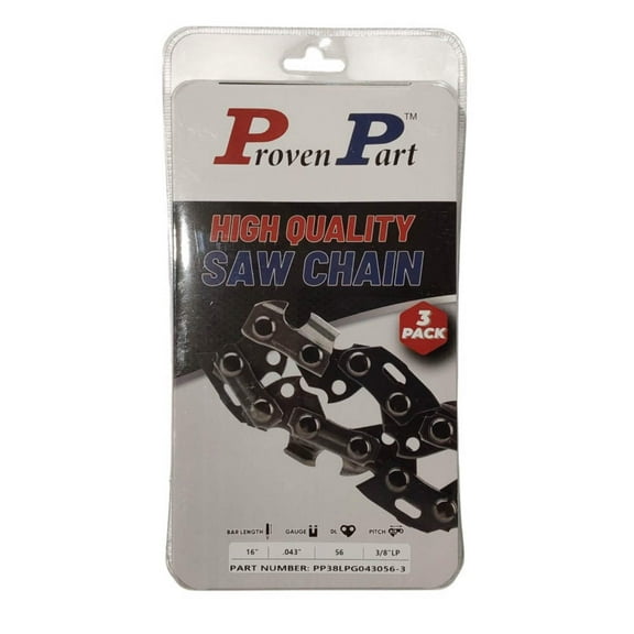 3x Semi Chisel Chain Low Profile 3/8 .043 56DL Fits Green Machine 7100, 7200,
