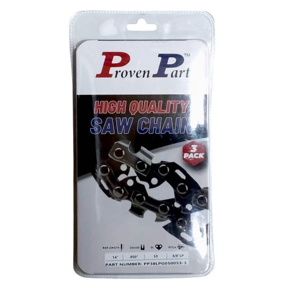 3x Semi Chisel Low Profile Chain 3/8 .050 53DL Fits Worx Chainsaws WG300, WG30