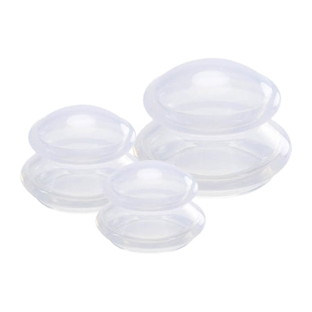 3x Silicone Cupping Set Vacuum Suction Massage Cup Portable Lightweight Massage Clear