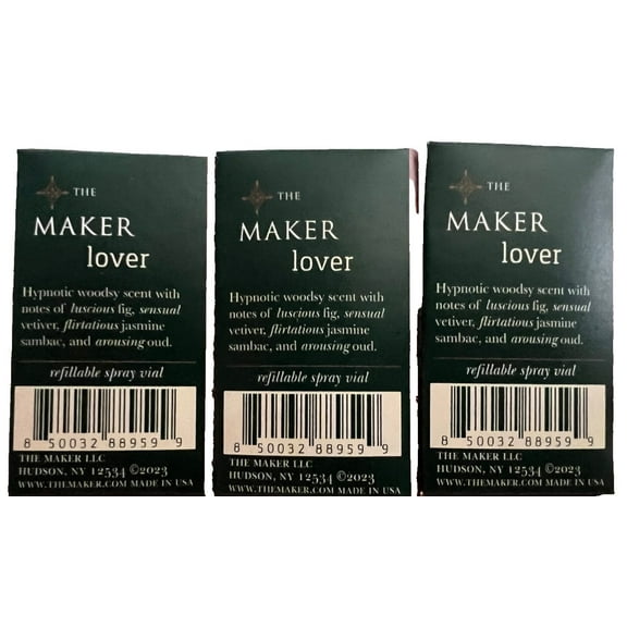 3x The Maker Lover Eau de Parfum  Authentic 0.07 oz Travel Size, Unique & Fresh!