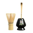 thumbnail image 1 of 3x Traditional Matcha Ceremony Set with Tea Spoon,Handmade Bamboo Matcha Whisk and Bowl for Matcha Ceremony,Beginner Best Gift Black Flower, 1 of 7