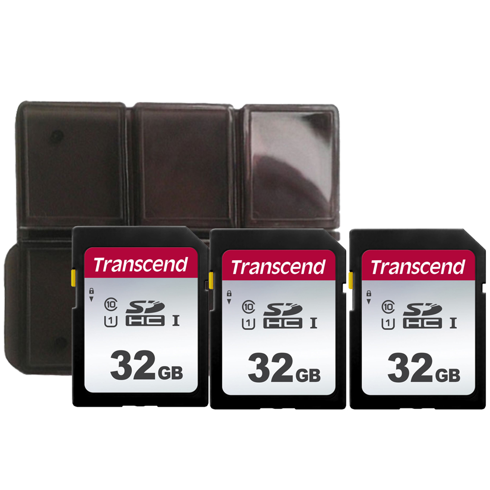 3x Transcend 32GB SDXC/SDHC 300S Memory Card TS32GSDC300S with Memory Card Holder - image 1 of 1