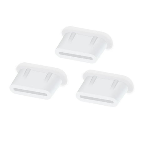 3x USB Plug Micro USB Dust Plug, Cover,Silic Dust Plug for Controller Accs White