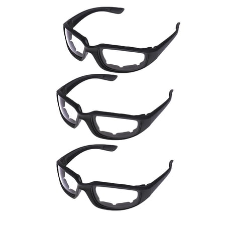 3x Wind Resistant Sunglasses Sports / Motorcycle Riding Glasses Clear