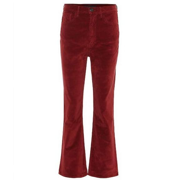 3x1 Women's CHERRY SODA Velvet Empire Flare Crop Jeans 23