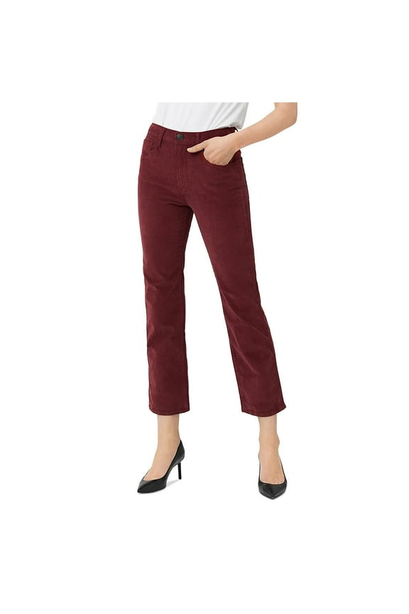 Women's CRIMSON Austin Crop High-Rise Straight-Leg Corduroy Jeans, 25