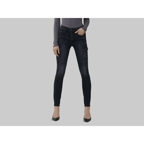 3x1 Women's WEBER Vida Cargo Skinny High Rise Straight Jeans 24