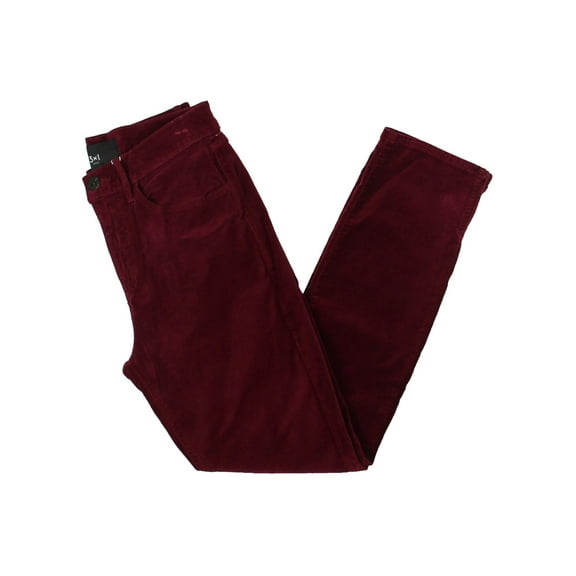 3x1 Womens Velvet Crop Straight Leg Jeans Red 24