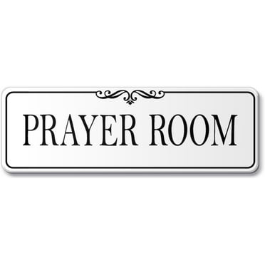 3x10 Inch Prayer Room Sign Acrylic Self Stick Door Wall Signage Great For Home House Elegant White Gift For Women Men