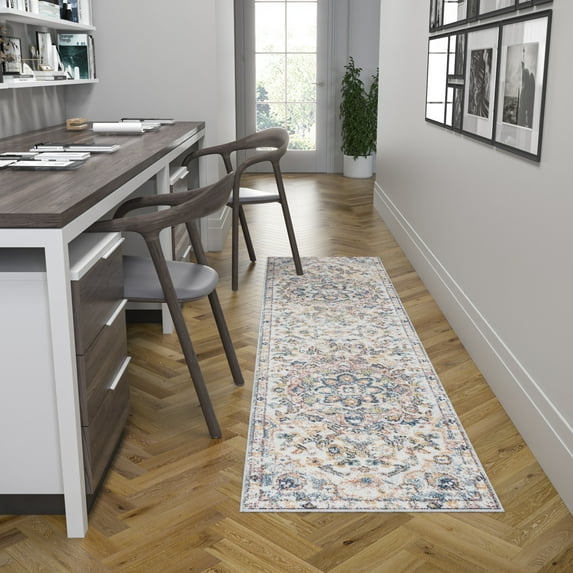 3x10 Modern Cream Runner Rugs for Hallway | Indoor Entry, Entryway, Walkway or Kitchen Rug 2'8'' x 9'10''