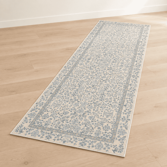 Check Rug Hallway 3x10 Washable Hallway Runner Rug Flnon-slip Blue/cream - Walmart.com