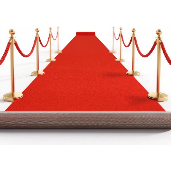 3x10 ft Red Carpet Runner for Party, 450GSM Heavy Duty Aisle Rug with Non-Slip Rubber Backing, Waterproof Walkway for Wedding Prom Hollywood Oscars Steps Graduation