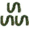 thumbnail image 1 of 3x10FT LED Christmas Garland Featuring Warm White Lights, Red Berries, and Frosted Tips - 8 Modes & Timer for Outdoor/Indoor, 1 of 8