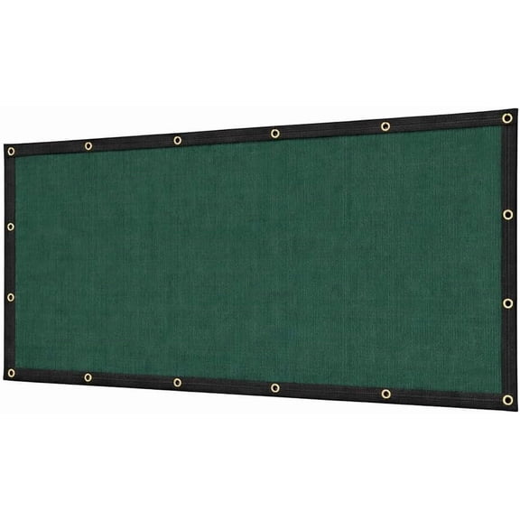 3x16FT Fence Privacy Screen, 160 GSM Outdoor Fencing Mesh Shade Net Cover 90% Blockage for Patio, Outdoor Backyard, Cable Zip Ties Included, Dark Green