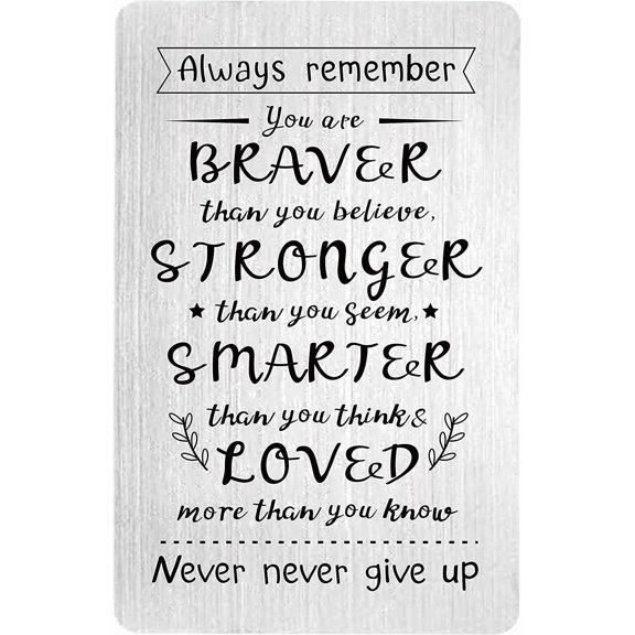 3x2 Inch Wallet Insert Card for DIY Son Daughter Friend Inspirational Gifts for DIY Men Women Birthday Graduation Encouragement Gift for DIY Teen Young Guys- Always Remember (Vertical)