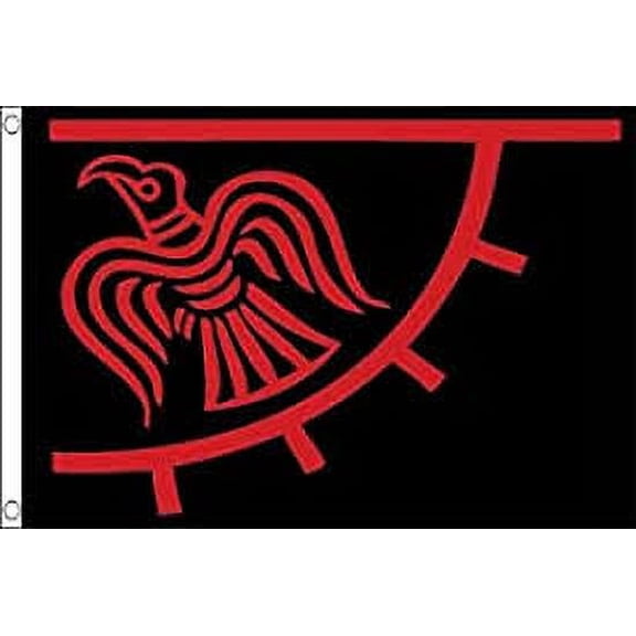 3x2 Viking Wikinger Odinic Raven Flag 3'x2' Banner red and black