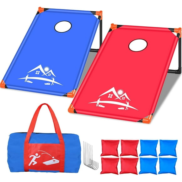 3x2 ft Cornhole Board Set with 8 Bean Bags and Carrying Bag, Outdoor Toss Game Set for Kids and Adults, Portable Corn Hole Sets for Beach Lawn Backyard