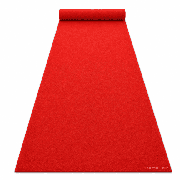 3x20 Ft Red Carpet Runner For Events Aisle Rug With Non-srubber Flat Lay Roll Indoor Outdoor Walkway Wedding Ceremony Party Entrance St& Prom