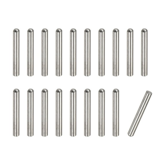 3x20mm Dowel Pins, 50 Pack Round Head Flat Chamfered End Dowel Pin