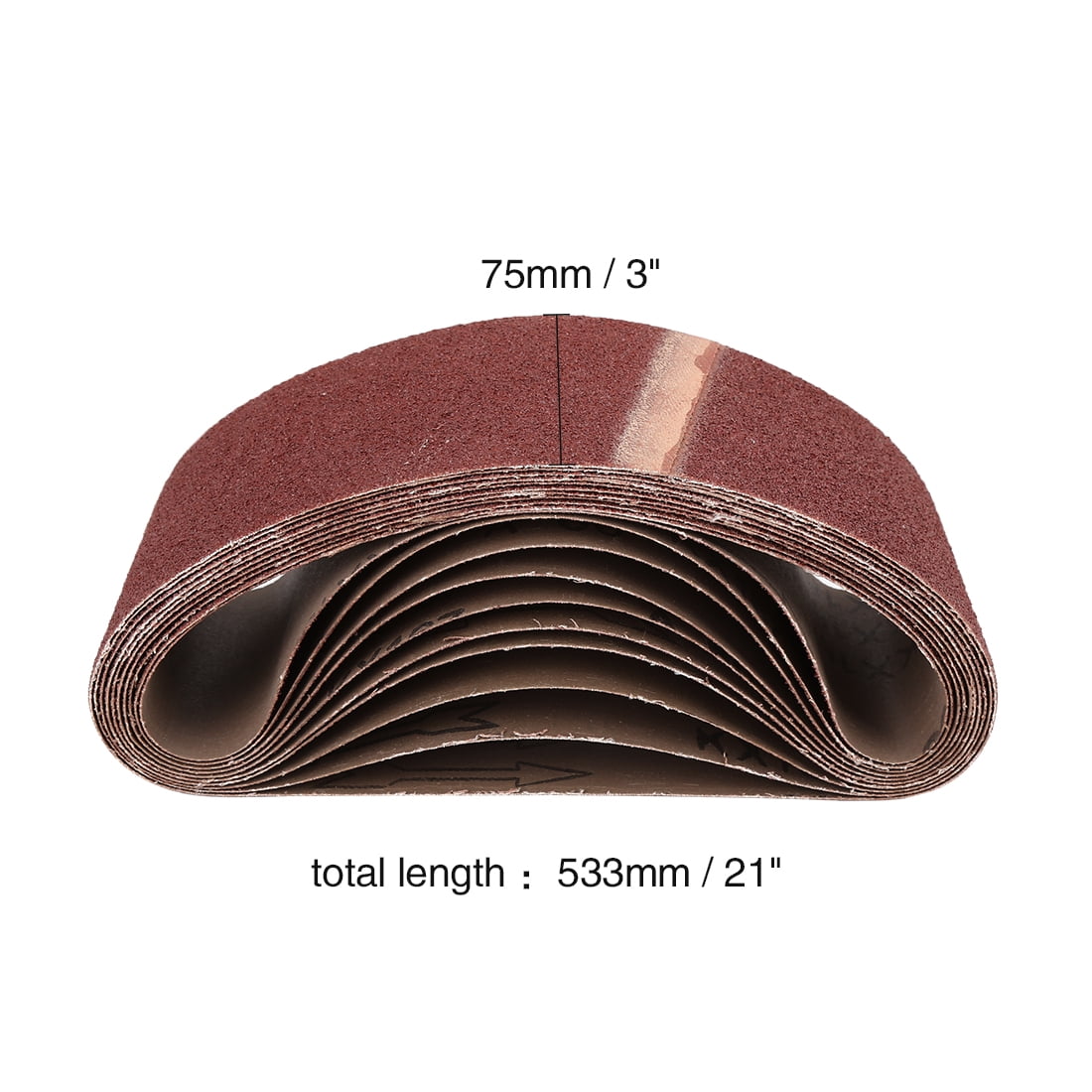 3x21 Inch Sanding Belts 80 Grit Aluminum Oxide Sanding Belt