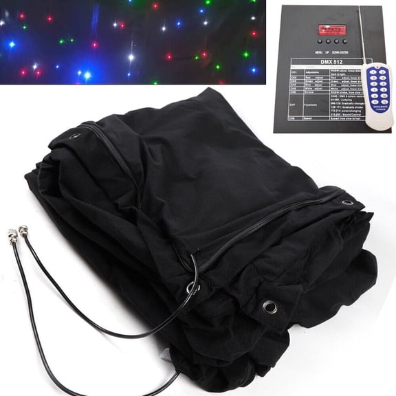 3x2m LED Stage Star Backdrops Wedding Party Curtain+Controller Velvet Backdrops