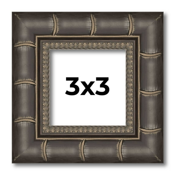 3x3 Frame Black Bamboo Solid Wood Picture Frame Width 1.5 Inches | Interior Frame Depth 0.5 Inches
