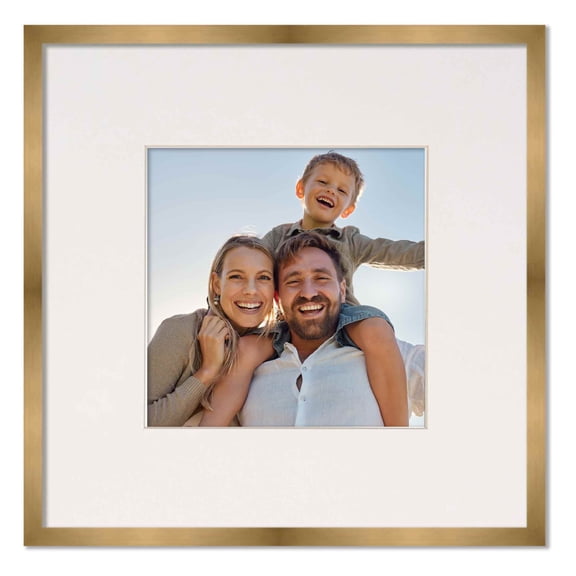 3x3 Frame with Mat - Bronze 7x7 Frame Wood Made to Display Print or Poster Measuring 3 x 3 Inches