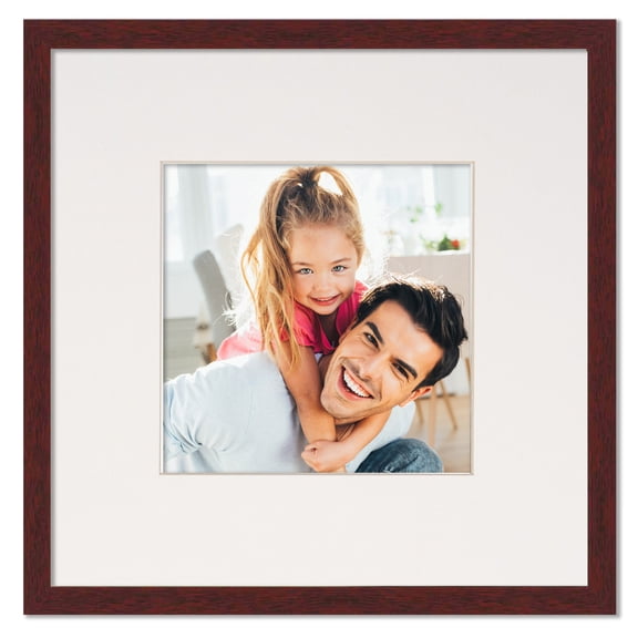 3x3 Frame with Mat - Brown 7x7 Frame Wood Made to Display Print or Poster Measuring 3 x 3 Inches