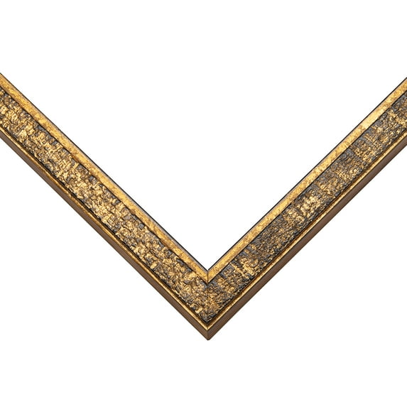 3x3 IN Frame Gold Kingsley Distressed Solid Wood Picture Frame Width 0.75 Inches | Interior Frame