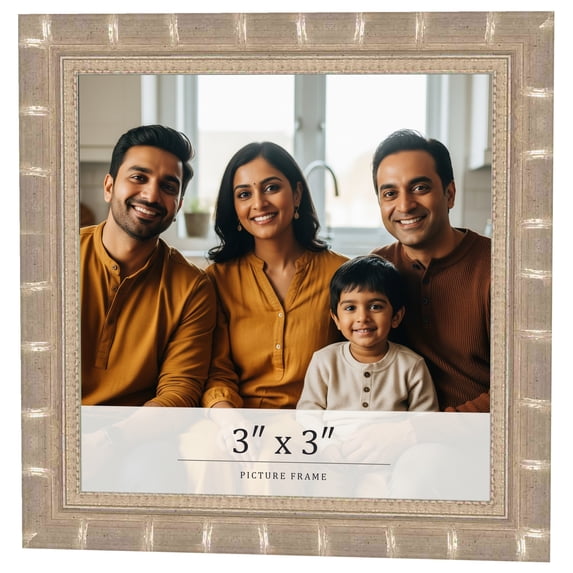 3x3 In Frame Silver Real Wood Picture Frame Width 1.5 inches | Interior Frame Depth 0.5 inches |