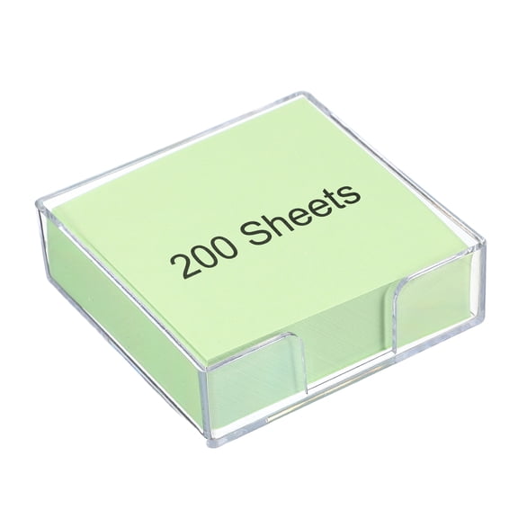 3x3 Inch 1 Pcs Sticky Note Holder with 200 Sheets Self-Stick Note Memo Pad Dispenser Office Desk Organizer Supplies for Home Office Desktop, Green